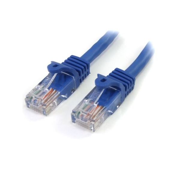 カテゴリ5e LANケーブル(Cat5e)RJ45コネクタ(ツメ折れ防止カバー付き)3m ブルー 45PAT3MBL 1個（直送品）