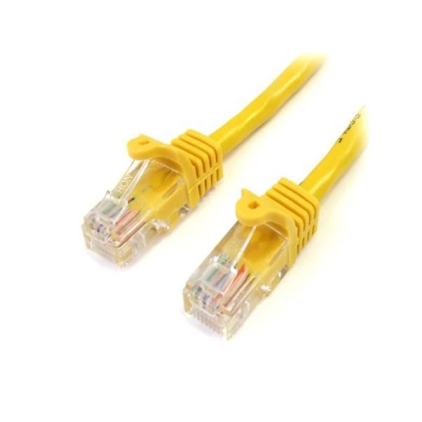 カテゴリ5e LANケーブル(Cat5e)RJ45コネクタ(ツメ折れ防止カバー付き)3m イエロー 45PAT3MYL 1個（直送品）