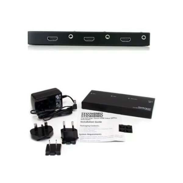StarTech.com 2出力対応HDMIスプリッター分配器 3.5mmステレオオーディオ対応 ST122HDMI2 1個（直送品）