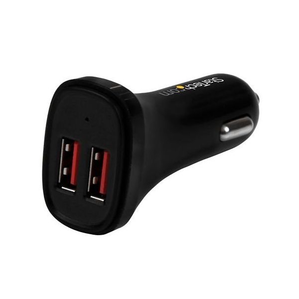 StarTech.com 2ポートUSB車載充電器 24W/4.8A シガーソケットカーチャージャー ブラック USB2PCARBKS 1個（直送品）