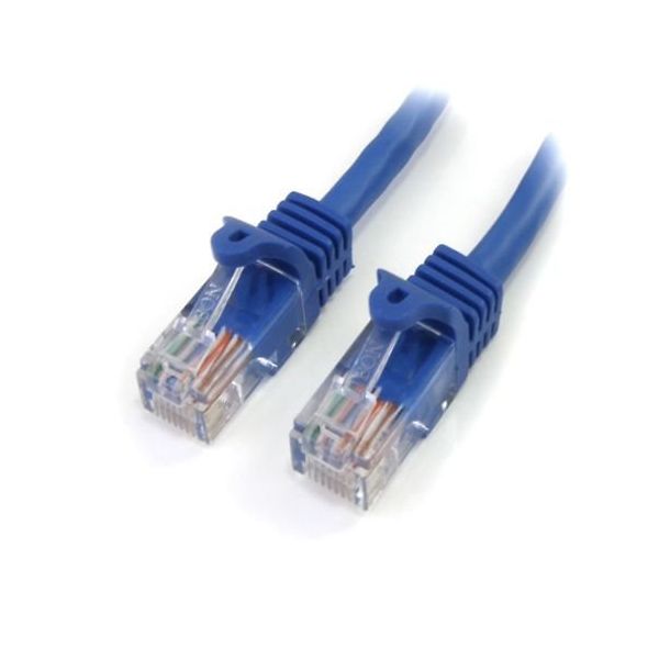 カテゴリ5e LANケーブル(Cat5e)RJ45コネクタ(ツメ折れ防止カバー付き)5m ブルー 45PAT5MBL 1個（直送品）