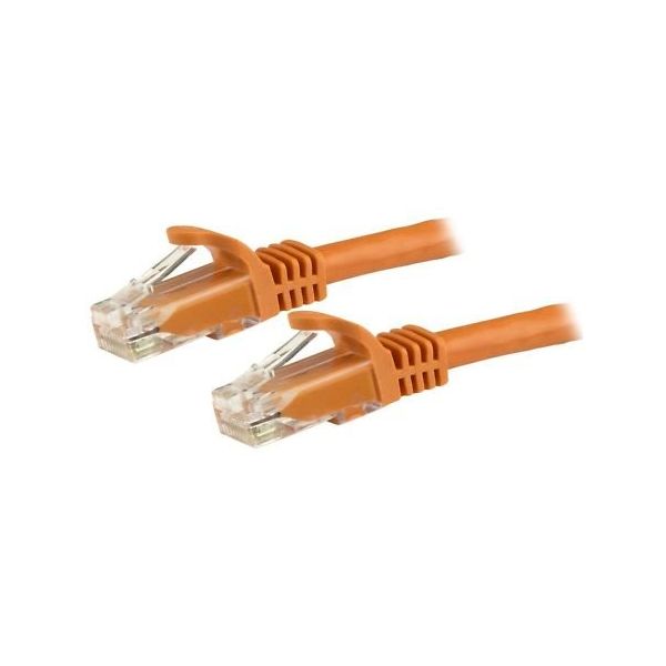 カテゴリ6 LANケーブル(Cat6)RJ45モールドコネクタ(ツメ折れ防止カバー付き)7m オレンジ N6PATC7MOR 1個（直送品）