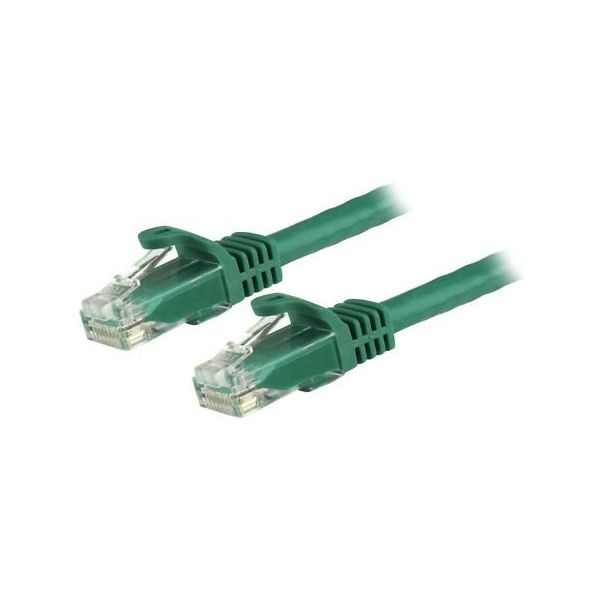 カテゴリ6 LANケーブル(Cat6)RJ45モールドコネクタ(ツメ折れ防止カバー付き)10m グリーン N6PATC10MGN 1個（直送品）