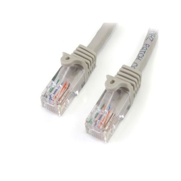 カテゴリ5e LANケーブル(Cat5e)RJ45コネクタ(ツメ折れ防止カバー付き)15m グレー 45PAT15MGR 1個（直送品）
