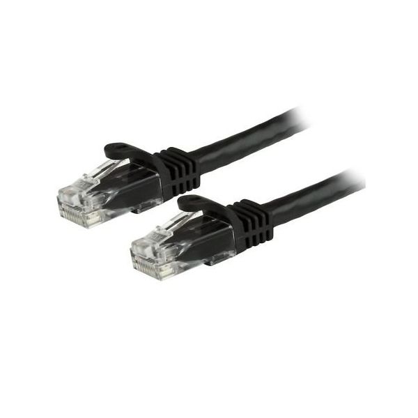 カテゴリ6 LANケーブル(Cat6)RJ45モールドコネクタ(ツメ折れ防止カバー付き)22.8m ブラック N6PATCH75BK 1個（直送品）