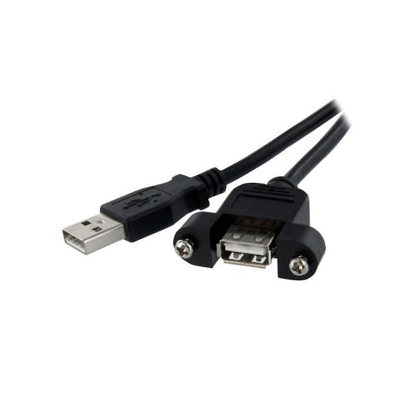StarTech.com 30cm パネルマウント型USB 2.0ケーブル USBPNLAFAM1 1個 65-1900-69（直送品）