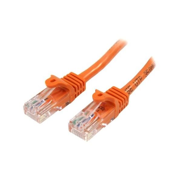 カテゴリ5e LANケーブル(Cat5e)RJ45コネクタ(ツメ折れ防止カバー付き)5m オレンジ 45PAT5MOR 1個（直送品）