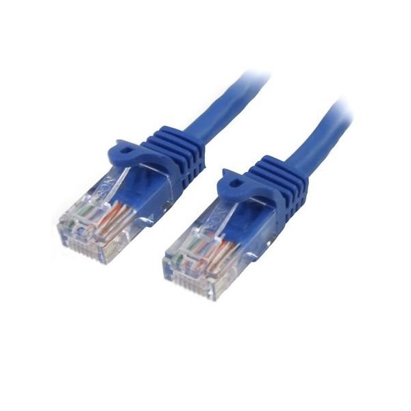 カテゴリ5e LANケーブル(Cat5e)RJ45コネクタ(ツメ折れ防止カバー付き)10m ブルー 45PAT10MBL 1個（直送品）