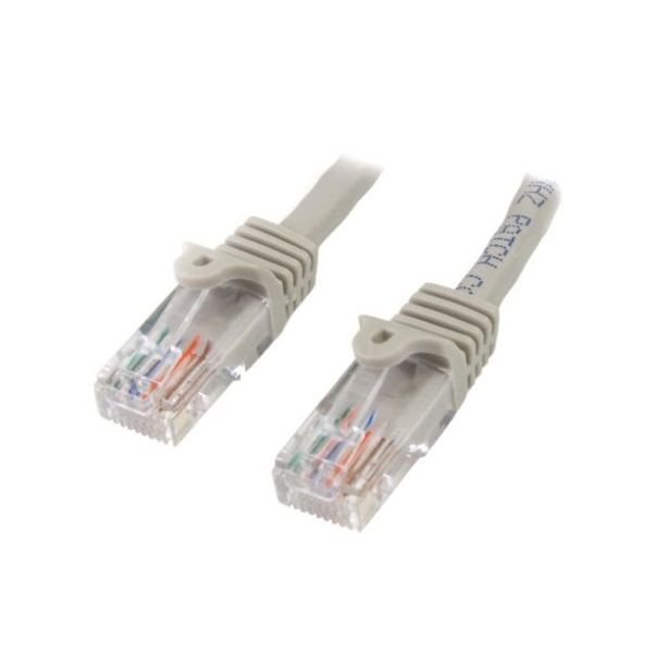 カテゴリ5e LANケーブル(Cat5e)RJ45コネクタ(ツメ折れ防止カバー付き)10m グレー 45PAT10MGR 1個（直送品）