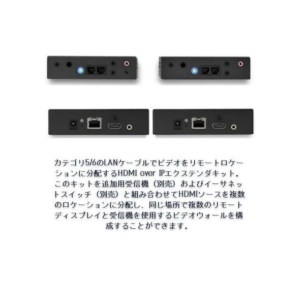 IP対応HDMIエクステンダー送受信機セット ビデオウォールシステム対応 1080p ST12MHDLAN2K 1個（直送品）