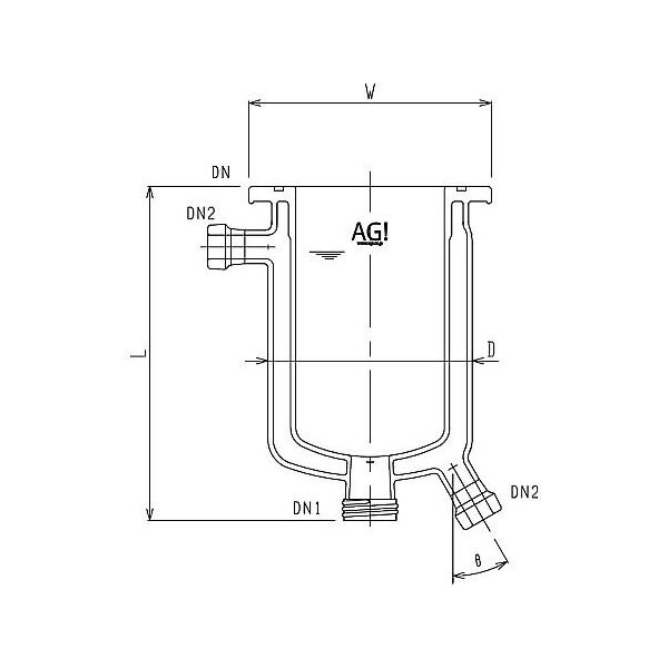 旭製作所 フルジャケット式セパラ反応容器 15A 端部タイプ ・弁座付 Oリング溝付 3076-6/200-M-G 1個（直送品）