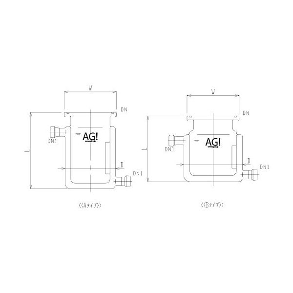 旭製作所 平底二重管式セパラ反応容器 15A 端部タイプ Oリング溝・撹拌バッフル付 3028-5/200A-M-GA 1個（直送品）