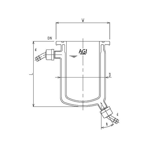 旭製作所 フルジャケット式セパラ反応容器 ホース口タイプ Oリング溝付 3058-2/120-H-G 1個 61-4714-79（直送品）