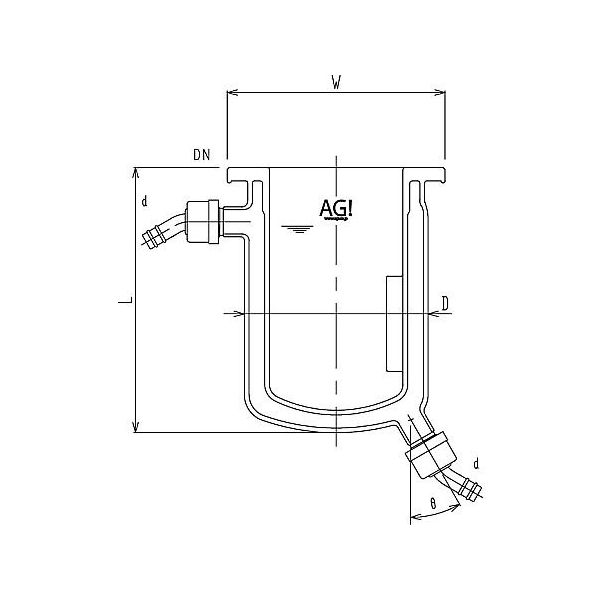 旭製作所 フルジャケット式セパラ反応容器 ホース口タイプ 撹拌バッフル付 3058-2/120-H-A 1個 61-4714-85（直送品）
