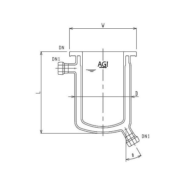 旭製作所 フルジャケット式セパラ反応容器 15A 端部タイプ 3058