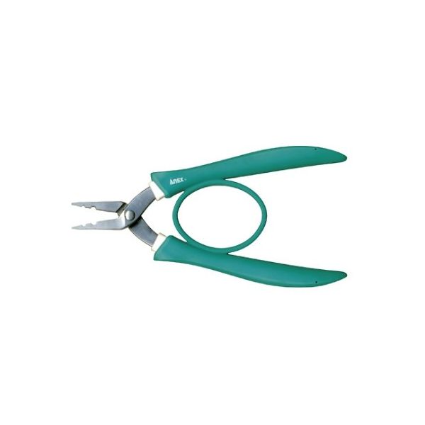 アネックスツール ステンレス製精密ラバーグリップヤットコ かしめタイプ160mm No.257 L00040 1個 61-6494-31（直送品）