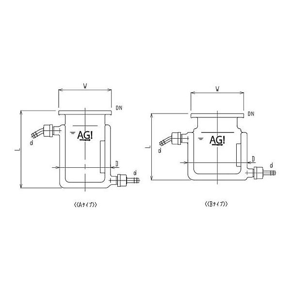 旭製作所 平底二重管式セパラ反応容器 ホース口タイプ 撹拌バッフル付 3028-1/100B-H-A 1個 62-2098-57（直送品）