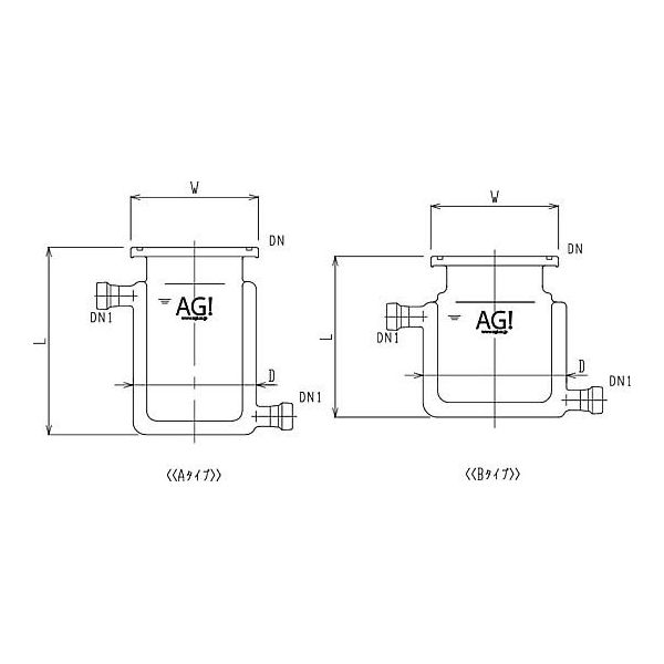 旭製作所 平底二重管式セパラ反応容器 15A 端部タイプ Oリング溝付き 3028-2/100B-M-G 1個 62-2098-86（直送品）