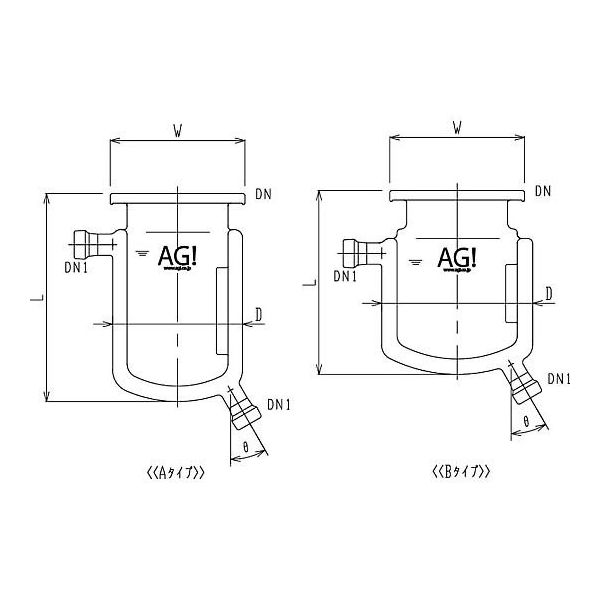 旭製作所 二重管式セパラ反応容器 15A 端部タイプ 撹拌バッフル付 3032-10/200B-M-A 1個 62-2099-74（直送品）