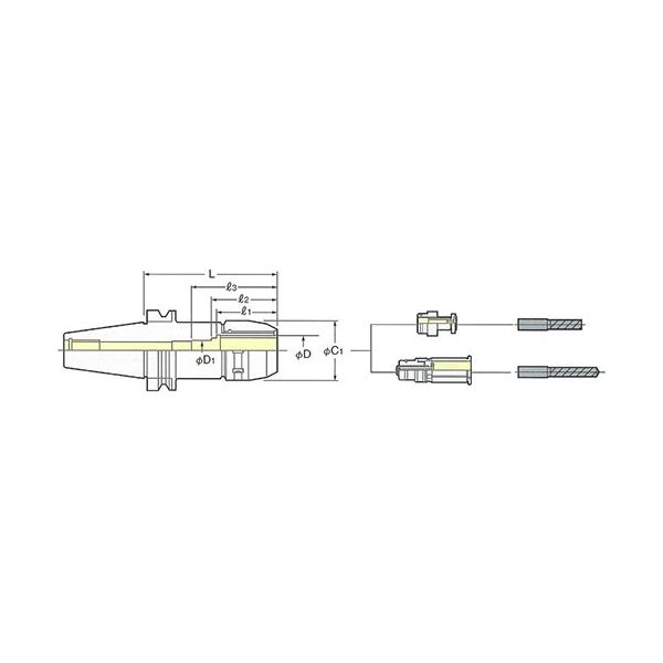 日研工作所 高圧センタースルー型ミーリングチャック BT40-C20C-105 1式 62-3627-35（直送品） - アスクル