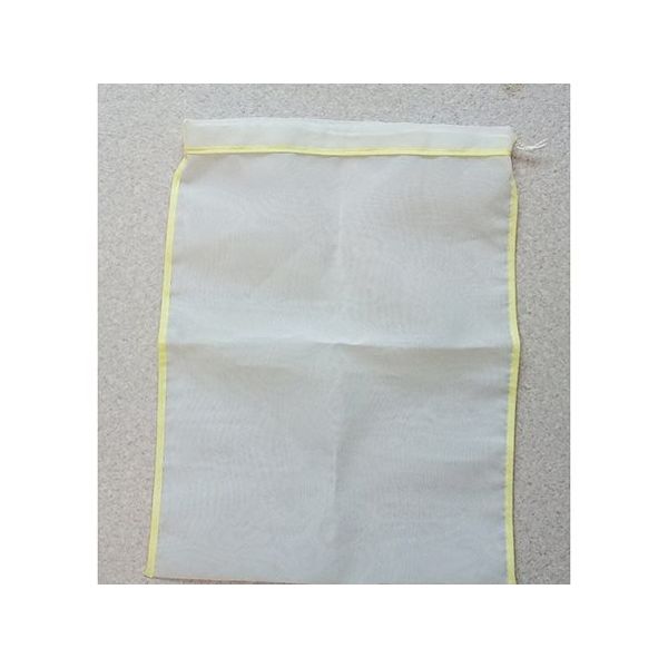 アズワン ポリエステルメッシュ紐付き巾着袋 黄 160メッシュ 目開き95μm 65-9170-53 1個（直送品）