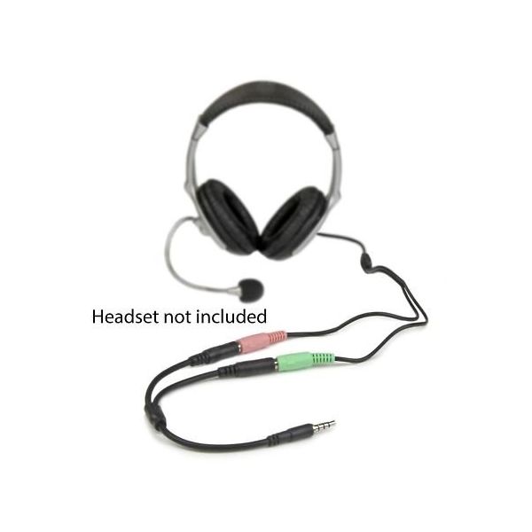 StarTech.com オーディオ変換ケーブル 4極ミニプラグ(オス)ー 2x 3極ステレオミニジャック(メス) MUYHSMFF 1個（直送品）