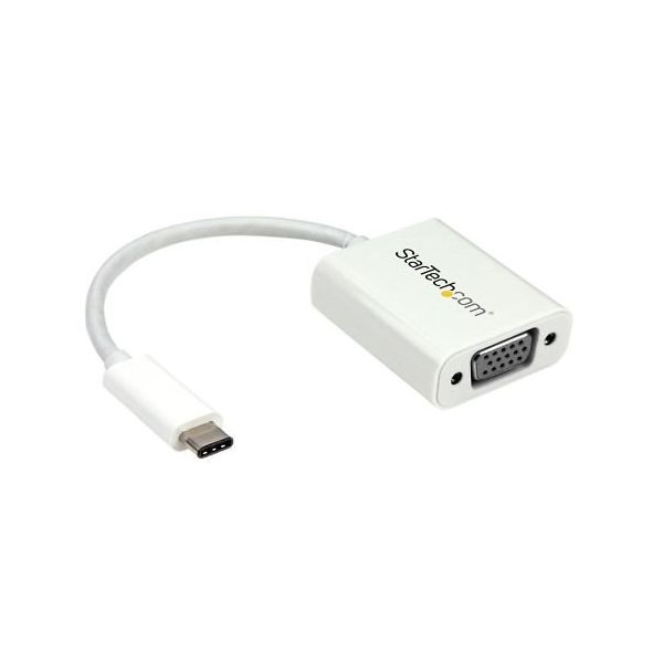 StarTech.com USB TypeーC ー VGA変換ディスプレイアダプタ ホワイト CDP2VGAW 1個 65-1895-62（直送品）
