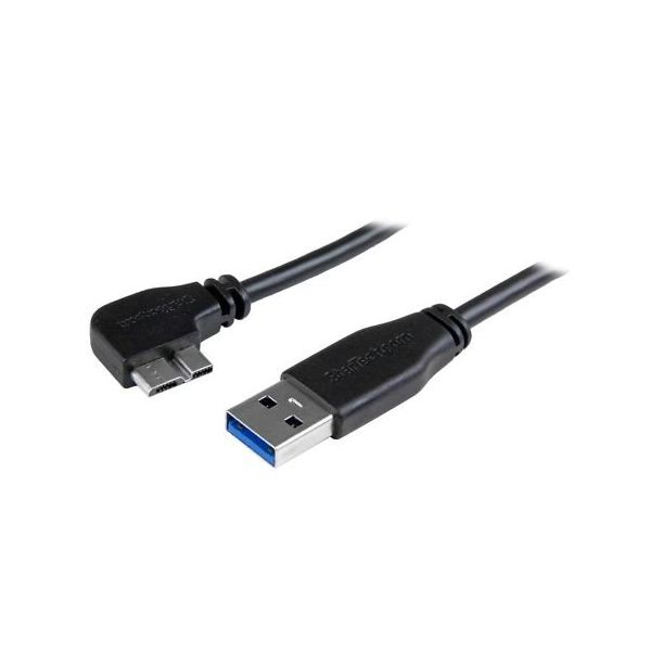 StarTech.com USB 3.0 MicroーB スリムケーブル 1m L型左向きマイクロB USB3AU1MLS 1個（直送品）