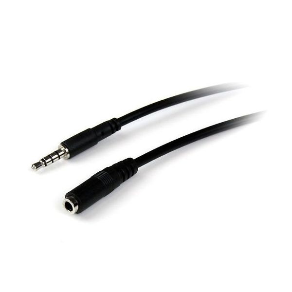 StarTech.com オーディオケーブル 2m 4極ミニプラグ(オス)ー 4極ミニジャック(メス) MUHSMF2M 1個（直送品）