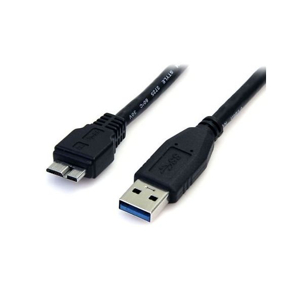 0.5m ブラック SuperSpeed USB 3.0ケーブル(A ー microB)オス