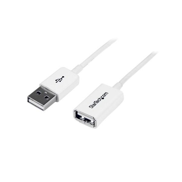 USB 2.0延長ケーブル 3m ホワイト TypeーA(オス) ー TypeーA(メス) USBEXTPAA3MW 1個（直送品）