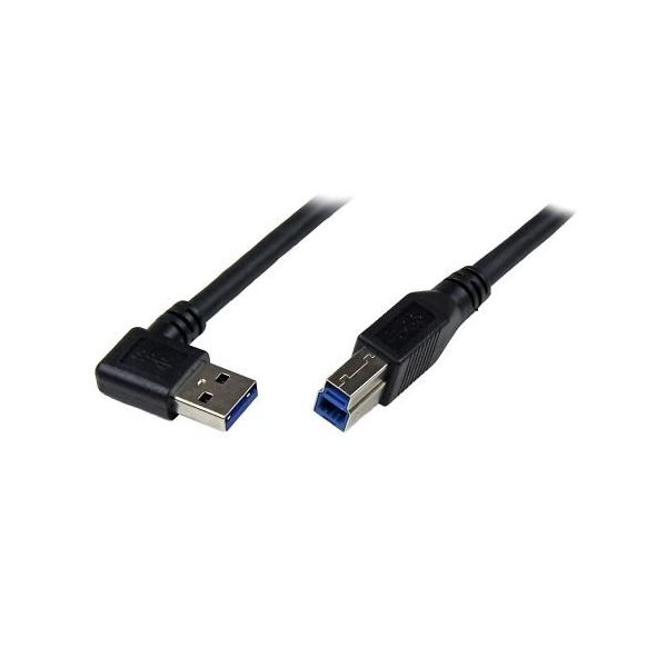 1m ブラック SuperSpeed USB 3.0ケーブル 片側L型右向き A ー B オス/オス USB3SAB1MRA 1個（直送品）