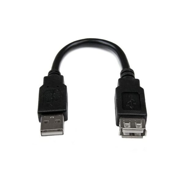 StarTech.com 15cm USB 2.0延長ケーブルアダプタ USBーA オス ー メス USBEXTAA6IN 1個（直送品）