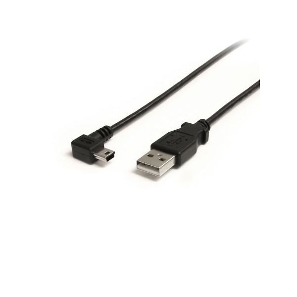 91cm ミニUSB変換ケーブル miniUSB右向きL型ケーブル USBーA オス ー USB miniーB USB2HABM3RA 1個（直送品）