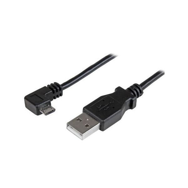 USBマイクロB ケーブル 1m L型右向きMicroーB USB 2.0準拠 充電&同期用 USBAUB1MRA 1個（直送品）