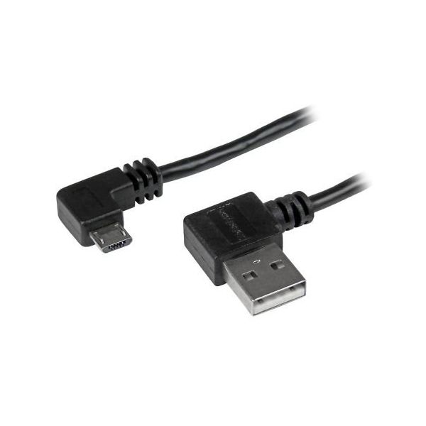 USBマイクロB変換ケーブル 1m L型右向き MicroーB(オス) ー TypeーA(オス) USB2AUB2RA1M 1個（直送品）