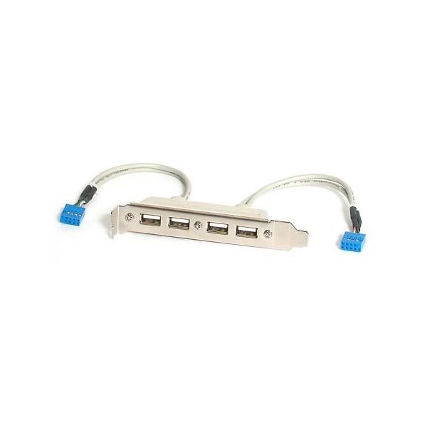 マザーボードピンヘッダー接続USB 4ポート増設変換アダプタケーブル 4x USB A ー 2x IDC(10ピン) USBPLATE4（直送品）