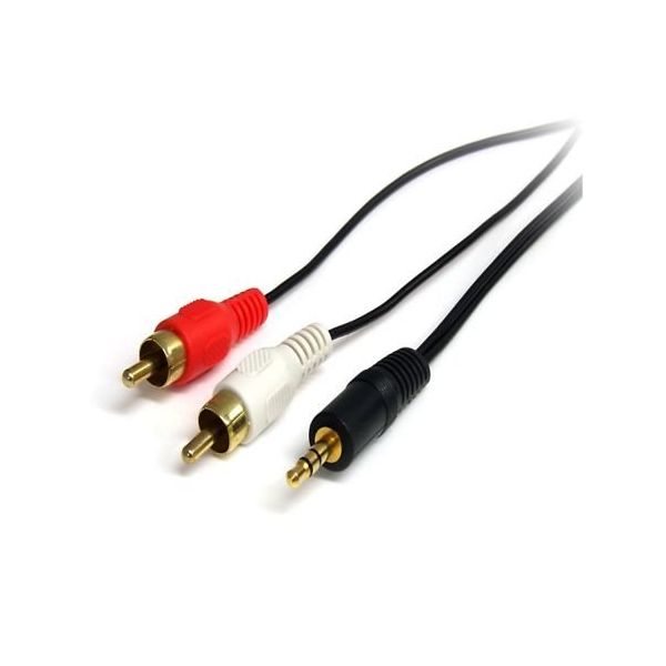 オーディオ変換ケーブル 91cm 3極ステレオミニプラグ(オス)ー 2x RCAコンポジット端子(オス) MU3MMRCA 1個（直送品）