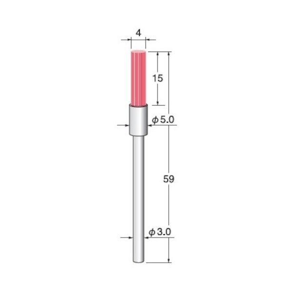 アルゴファイルジャパン アルゴファイル ファイバーストーンブラシ φ4X15軸 φ3.0 59L BM4030F 1本 402-2050（直送品）