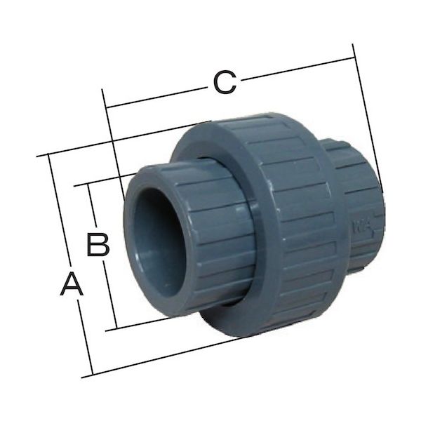 岩崎製作所 樹脂製(PVC)製 ユニオンジョイント ネジ式 49UNIN20P 1個 510-2275（直送品）
