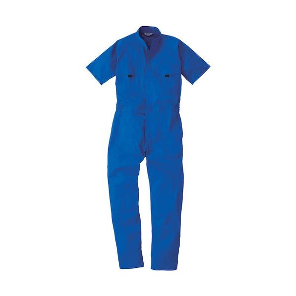 桑和 9007 半袖つなぎ ブルー L 9007-8-L 1着 530-5915（直送品）