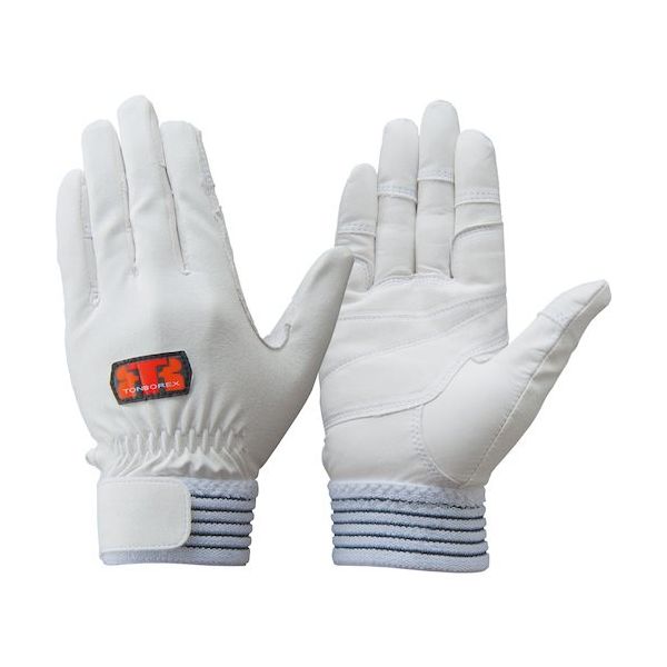 トンボ トンボレックス 牛革&合皮手袋 ホワイト L E-C811W 1双 509-4272（直送品）