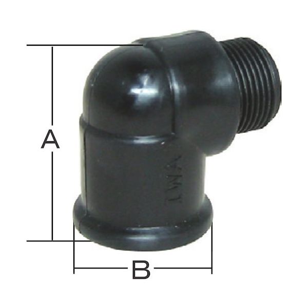 岩崎製作所 樹脂(PP)製 ストリートエルボ 49STL25P 1個 510-2187（直送品）