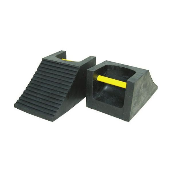 岩崎製作所 車輪止め 黒 光る取手付 大 240×140mm 20SD00R-L 1個 508-9670（直送品）