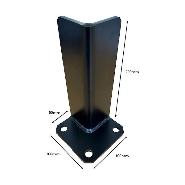 ティーエフサービス コーナー固定金具100×100×200mm(ブラック)1個入り 6CNY-1020BK 1個 525-4391（直送品）