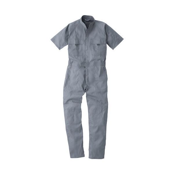 桑和 9007 半袖つなぎ グレー L 9007-7-L 1着 530-7497（直送品）