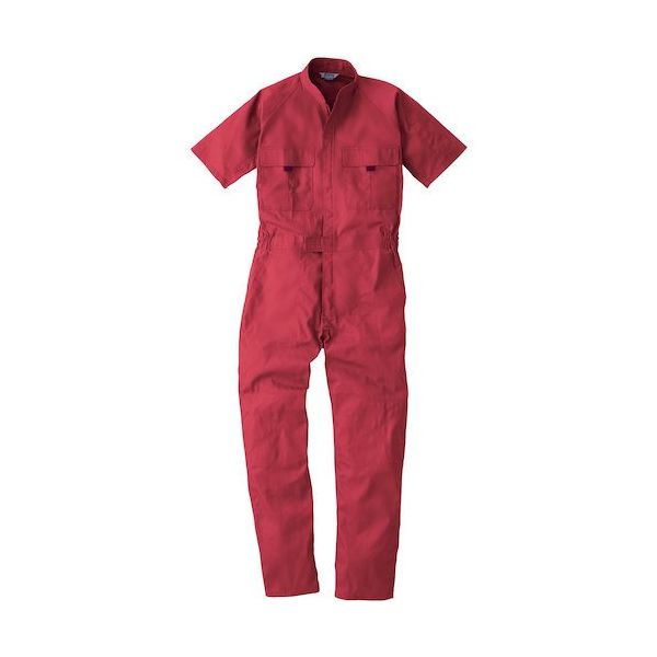 桑和 9007 半袖つなぎ レッド 3L 9007-43-3L 1着 530-7522（直送品）