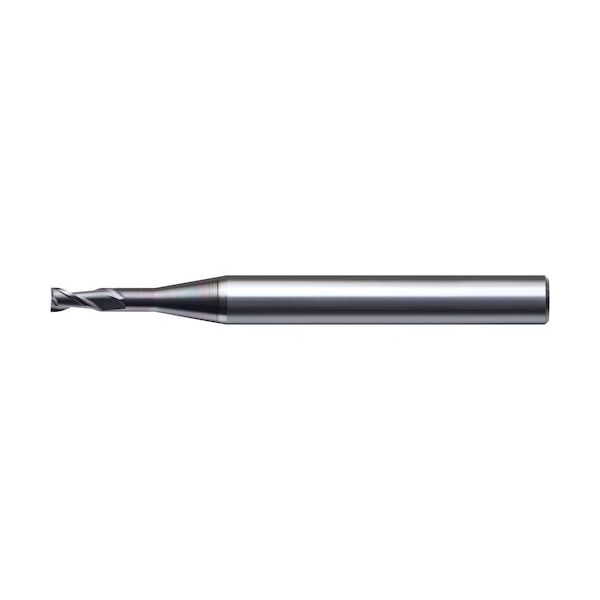 ユニオンツール DLCCOAT2枚刃銅電極加工用ロングネックスクエアEM 外径1×有効長8×刃長1.5×首径0.98 DLCLS2010-080 1本(直送品)