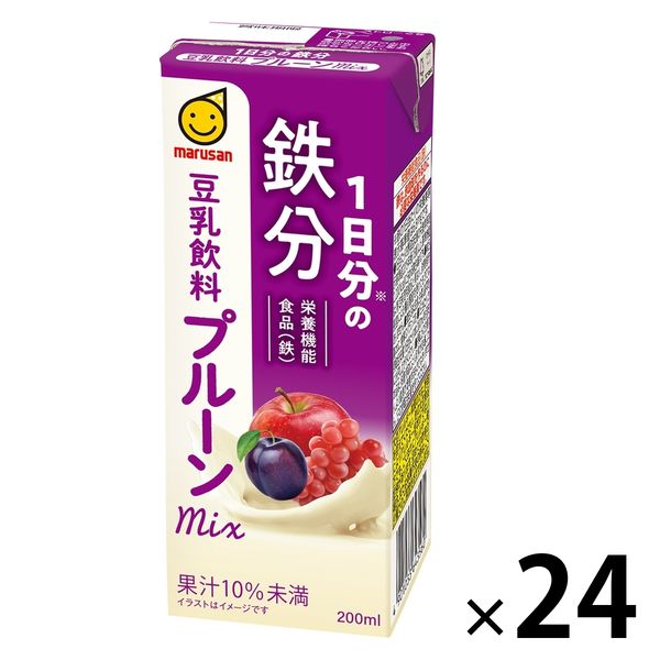 マルサンアイ 1日分の鉄分 豆乳飲料 プルーンmix 200ml 1箱（24本入）