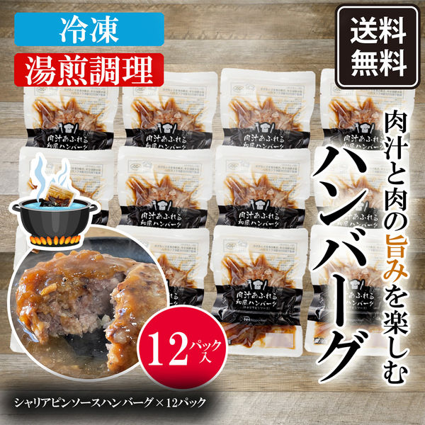 日本ハム 肉汁あふれるハンバーグ12個 和風ソース シャリアピンソース 冷凍 惣菜 湯煎 902003432 1セット（直送品）